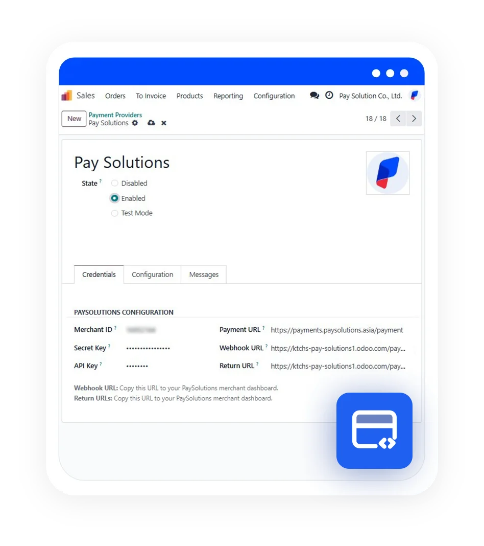 เชื่อม API Key ร้านค้า & Webhook